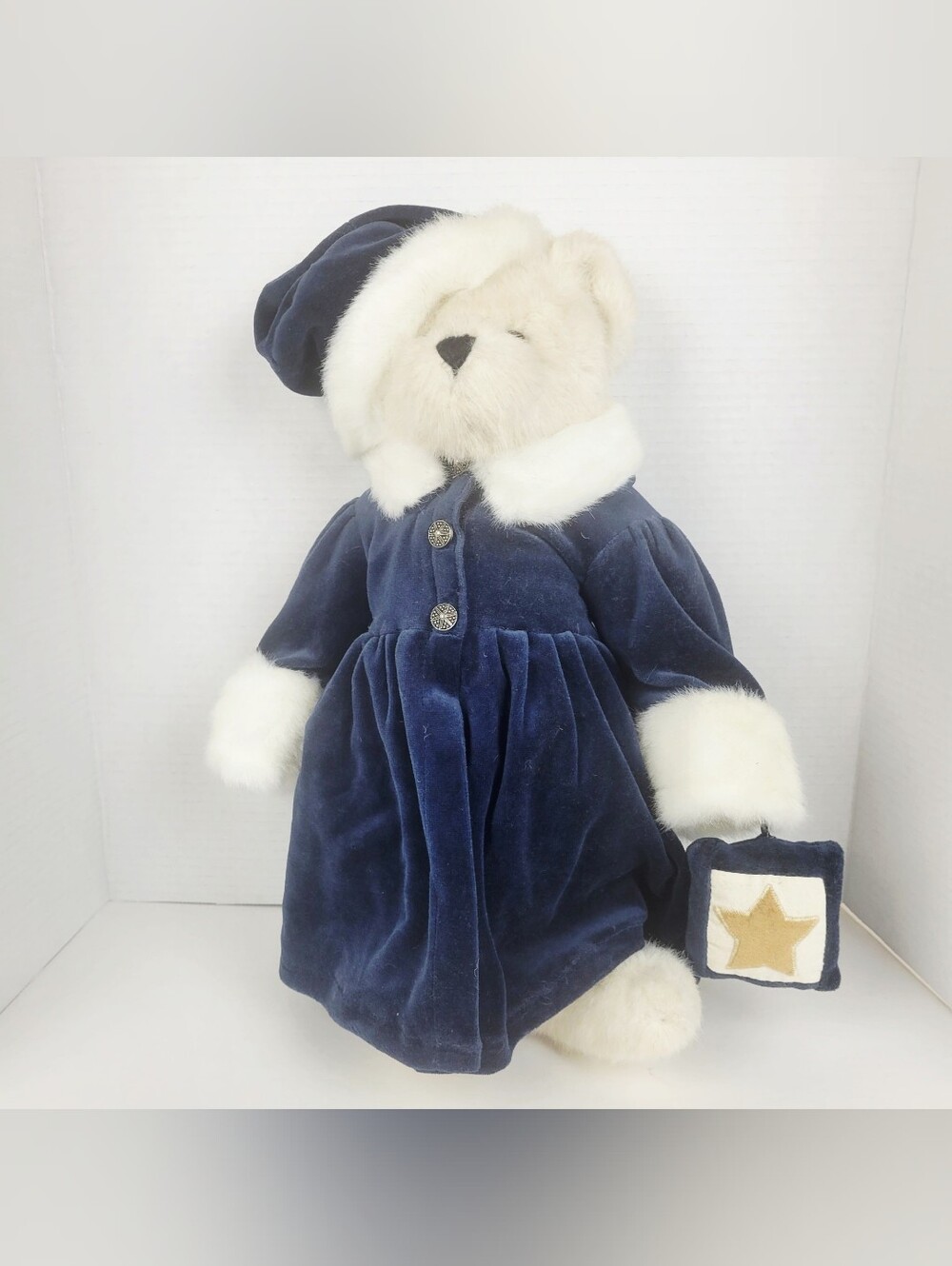 Vtg 1998~Boyds Bears Alexis Bearriman Plush~Bearwear Blue Velvet Dress~17"